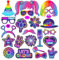 POFET 25er-Pack Fotobox-Requisiten im 90er-Jahre-Stil, dekorative Party-Fotoautomaten-Requisiten für Hochzeitsfeiern, Geburtstage, Abschlussfeiern und Verschiedene Partys