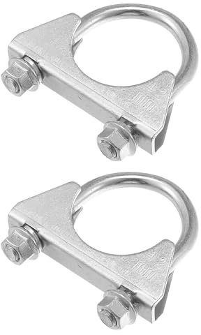 Hihaha Round U Bolt Muffler Exhaust Clamps for Car / 1.65 ID 42mm / 2 Pcs