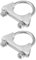 Hihaha Round U Bolt Muffler Exhaust Clamps for Car / 1.65 ID 42mm / 2 Pcs