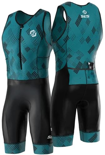 SLS3 Triathlon-Anzüge für Herren - Langlebiger AG Herren-Tri-Anzug - Ärmelloser Trisuit für Männer - Leichter Triathlon-Rennanzug