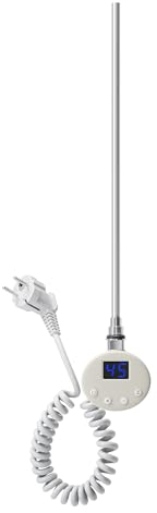 SONNI Heizstab mit Thermostat 400W Weiß, elektrischer Heizstab für Badheizkörper Heizelement für Heizung, Heizrohr aus Edelstahl mit Temperaturregler