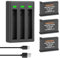 Shentec 2X 3.85V 2000mAh Akku + Dual USB Ladegerät mit Typ C-Port für Insta360 ONE X2 Kamera