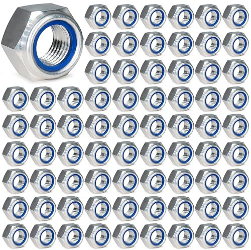 100 dadi M5, M5, in acciaio inox, autobloccanti, dadi M5, autobloccanti, dadi in acciaio inox (100)