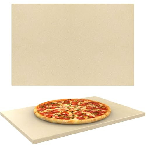 Extra Large Pizza Stone for Oven Baking, BBQ Grilling, 20 x 13.5 Rectangular Baking Stone Oven Bread Pan for Baking Bread, Universal High Temperature Cordierite BBQ Cooking Stone for Pellet Grill