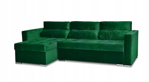 Family Meble Ecksofa, Modell Varius, mit Schlaffunktion, Freistehendes, Ausklappbares, Behälter für Bettwäsche, Strapazierfähiges Material, Schmutzabweisend, für Wohnzimmer, Schlafzimmer, Royal 33