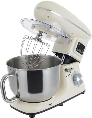 6.2L Küchenmaschine 1500W Rührmaschine Knetmaschine Teigknetmaschine mit LCD-Display und 6+1 Gänge, Teigmaschine für Pizza Waffeln Milchshakes Brot Teig