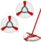 Cabezal de Repuesto para Fregona Vileda Turbo- Microfibra Triangular Recambio Fregona- Compatible con Todos los Suelos - Lavable a Máquina -Uso en Húmedo y Seco (Rojo 2 Pieza)