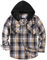 SwissWell Chemise Homme à Carreaux Flanelle Chemise Bûcheron Homme Surchemise Manches Longues Capuche Bouton Chemise Décontractée Bleu Beige L