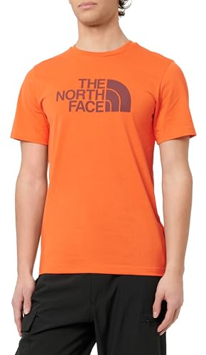 The North Face Men's S/S Easy T-Shirt, Crimson Orange/Alpine P, XXL
