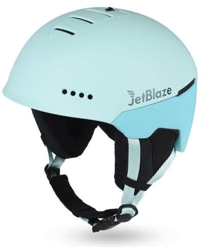 JetBlaze Ski Helmet Mens Women Unisex Ski Helmet Snow Sports Helmet With Vents ABS/PC Shell EPS Core For Skiing Snowboard Snow Helmet For Adults Youth Blue Size M