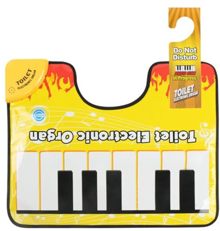 Gehanico Toiletten Fußmatten Toiletten Piano Matte Toilettenmatten für Den Boden Neuartiger Töpfchenteppich mit Klavierklang Creative Toe Tapping Musical Keyboard Toilettenvorleger (1 STK)