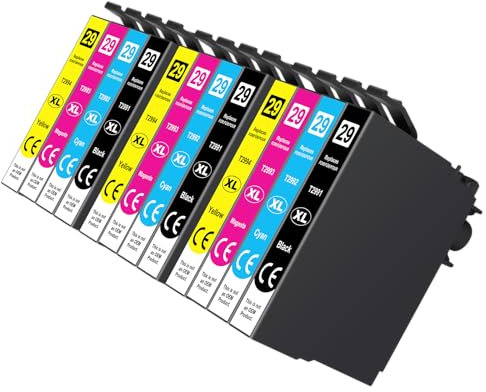 Tinnee 29XL Druckerpatronen Kompatibel für Epson 29XL Epson XP 352 Tintenpatronen für Epson XP-332 XP-342 XP-352 XP-235 XP-245 XP-255 XP-335 XP-345 XP-355 XP-432 XP-435 XP-442 XP-445 XP-452, 12er-pack