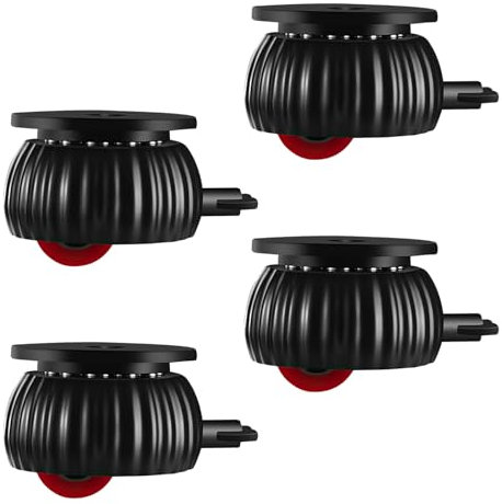 4 Stück Selbstklebende Rollen für Möbel, Möbelrollen mit Bremse, 360° Schwenkbare Lenkrollen für Möbel, Lautlose Transportrollen Ohne Bohren, für Mülleimer, Aufbewahrungsbox, Topfpflanze (Schwarz)