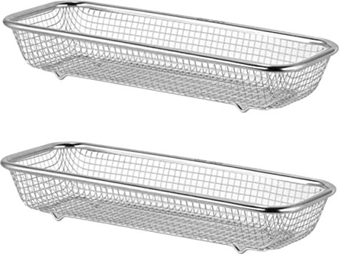 LABRIMP 2pcs Stainless Steel Dishwasher Basket Cutlery Storage Box Wire Basket Sink Drainer for Small Items