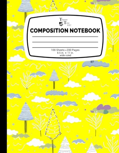 Scenic Evergreen Tree Yellow Composition Notebook