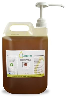 Lubrisolve 100% Pure Cold-Pressed Linseed Oil – Natural Wood Treatment & Horse Feed Supplement – 5 Litres with Pump– Premium Quality, Chemical-Free