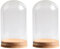amangul Lot de 2 petites cloches en verre avec base en liège pour décoration et terrarium, bouteilles (6 x 10 cm)