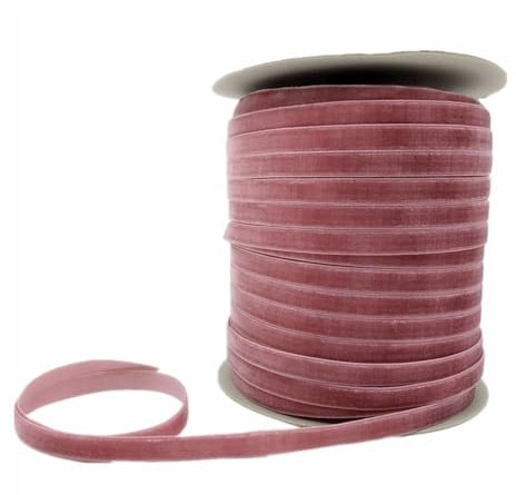 ruban de velours， Ruban de décoration de mariage 6/10/25/38 mm 3/5 mètres(Rose red,25mm x 5yards)