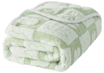 DJDEA Baby Blankets for Newborn Boys and Girls, 75cmX100cm Fluffy Cozy Warm Blanket with Rabbit Pattern Baby Throw Cute Thick Soft Blanket Shower Birthday Newborn's Gift Green