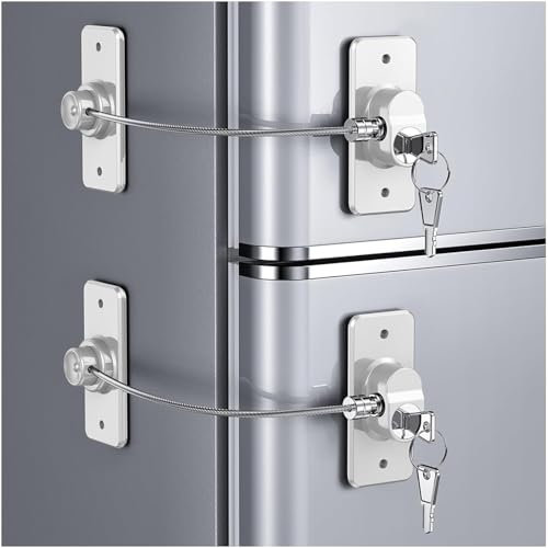 JAONLD 2 Piezas Seguridad Ventanas Niños, Seguridad Puertas Niños con Autoadhesión, Cerradura Nevera, para Refrigeradores, Ventanas y Puertas (Blanco)