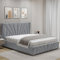 Blisswood Small Double Ottoman Bed – UKFR Upholstered 4ft Storage Bed with Headboard, Gas Lift-Up with Metal Support, Wooden Slats Base, Ideal for Bedroom or Guest Room (120x190cm Grey_No Mattress)