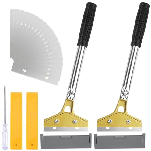 2 Pièces Grattoir Vitre avec, Industry Grattoir Peinture avec Long Manche pour Carrelage