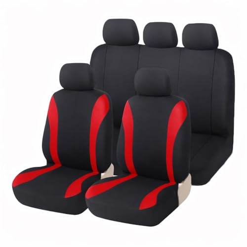 Rumplex Sitzbezüge Schonbezug Sitzauflage Für VW Für Volkswagen Golf Passat Polo Tiguan Touareg Touran Jetta Beetle Bora Caddy Cc b7 EOS Id.3 4 5 Jetta Lupo Sharan T-Cross Taigo Up Vento (Rot)