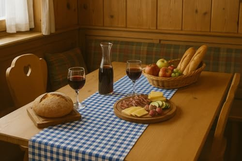 texpot Landhaus Tischläufer 30 x 140 cm rot-weiß kariert 100% Baumwolle