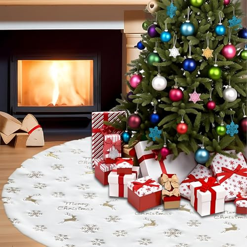 ACTOYS Weihnachtsbaum Decke, 120cm Christbaumdecke, schöne Weihnachtsbaum Rock, weich Weihnachtsbaumdecke rund, Weihnachtsschmuck, Tannenbaum Deko, schöne Decke für den Weihnachtsbaum