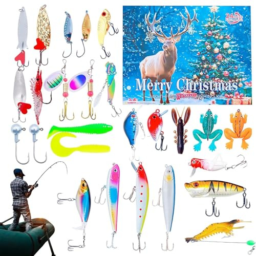 Adventskalender 2025 - Set 24 Tage mit Ködern von | Weihnachts-Countdown für Männer, Väter, Ehemänner, Urlaubsgeschenke, I