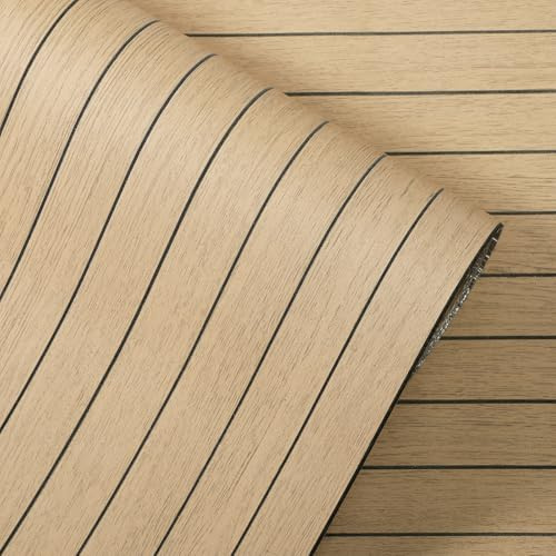 Anttyscar 2Roll Brown Peel and Stick Wall Panels 3D Self Adhesive Wall Panels Wood Slat Panelling Effect Insulating Wallpaper for Living Room Bedroom Hallway, 3mm Thick Sound Insulation, 300x40CM