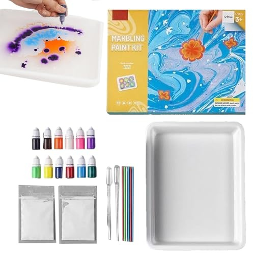 Kit de peinture marbrée à l'eau - Kit d'art et d'artisanat pour, fournitures de peinture à l'eau STEM, projets de bricolage stimulants | garçons et filles à partir de 6 ans, activités de