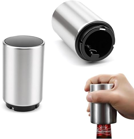 CHSEROK 2 Pièces Décapsuleur Magnétique, Ouvre-Bière Magnétique Automatique à Pression, Ouvre Bouteille Automatique en Acier Inoxydable, pour Maison, Camping et Bar