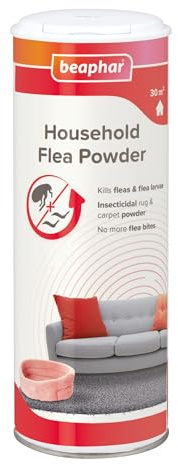 Beaphar - Household Flea Powder – Kills Fleas and Flea Larvae – Insecticidal Powder with Immediate Killing Action on Fleas – Use on Carpets, Rugs and Soft Furnishings – Easy-to-use – 300g