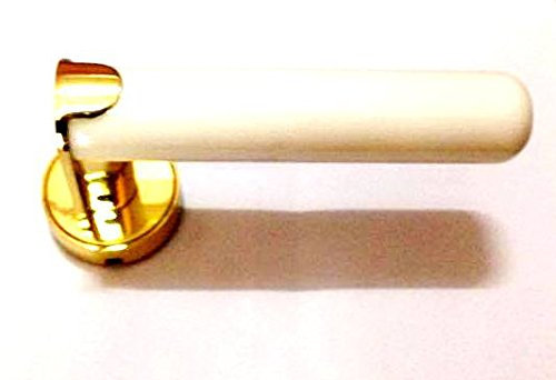 Interior door handles (pair) Fusital H313Otto F - Polished Gold/White Marble