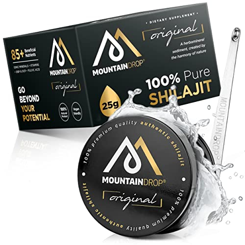 Mountaindrop Mumijo Shilajit Original 25g I traditionelle Nahrungsergänzung mit Fulvinsäure & Huminsäure aus dem Altai Gebirge I Ayurveda Supplement in Handarbeit geerntet & laborgeprüft