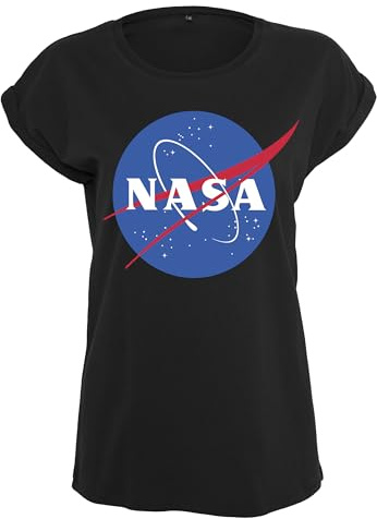 Mister Tee (MISUQ) Damen T-shirt Ladies NASA Insignia Tee, black, XL, MT614