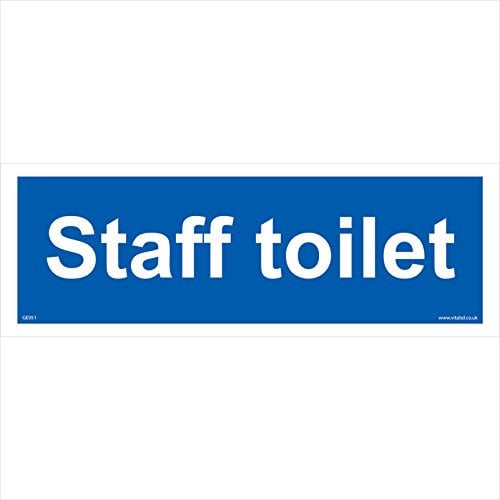 GE051 Staff Toilet Sign Door Plaque Ladies Gents loo WC Workplace Shop Office 150mm x 50mm Sticker/Sav - White Background