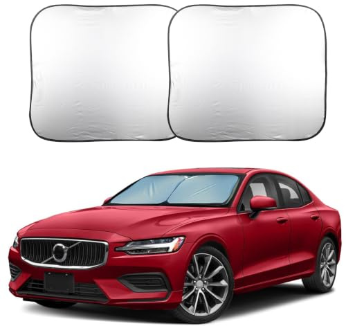 EcoNour 2 Piece Foldable Car Windshield Sun Shade – UV & Heat Protection, Interior Cooling, Durable Upgraded Design, Easy Fold, Front Window Sunshade - Medium (31 L x 28 W)