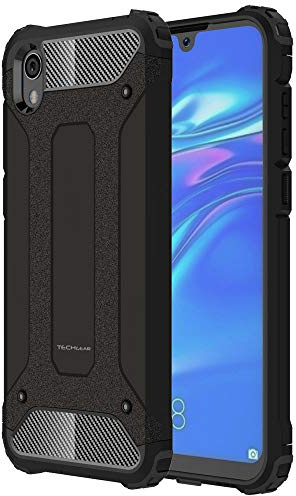 TECHGEAR Case for Honor 8S [Tough Armoured] ShockProof Dual-Layer Protective Rugged Heavy Duty Tough Cover Compatible with Honor 8S & Honor 8S 2020 - (Black)