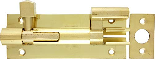 D&H™ 4 x 1.½ Inch - 102mm x 38mm Necked Barrel Door Bolt Polished Brass
