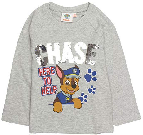 Paw Patrol Langarmshirt Chase mit Wendepailletten grau (128)