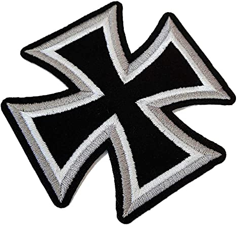 M0025T 95 Eisernes Kreuz WWII Krieg bestickter Aufnäher zum Aufbügeln oder Nähen