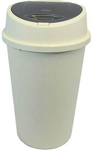 KetoPlastics 45 Liter 45 Litre 45L TOUCH BIN Colour Bin for Home Garden Office School Kitchen Bathroom Top Bin Portable Pedal Bin Removable Lid - CREAM
