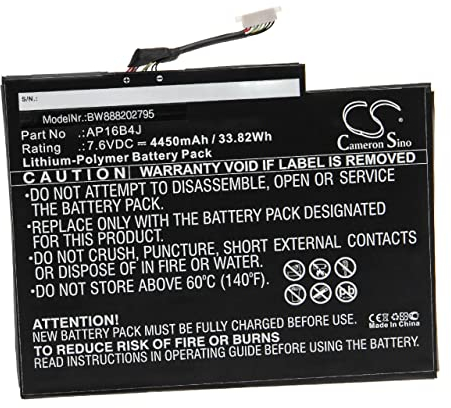 vhbw Akku kompatibel mit Acer Switch Alpha 12 SA5-271-56ZK, Alpha 12 SA5-271-57DS Notebook (4450mAh, 7,6V, Li-Polymer)