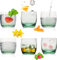 PLATINUX Elegante Trinkgläser aus Glas Ombré Effekt Grün 200ml (max. 320ml) Set 6 Teilig Wassergläser Saftgläser klein
