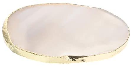 TOPBATHY Edelsteinuntersetzer Natürlichem Hitzebeständige Tischuntersetzer Für Getränke Dekorative Isoliermatte Für Wohn Und Gartentische Mit Goldenen Kanten