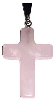 France Minéraux Pendentif Quartz rose - Croix