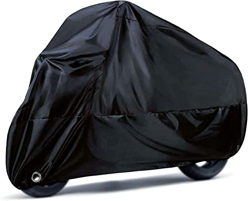 Housse de Moto, Comius Sharp 190T Housses de Moto étanches avec Trous de Verrouillage, Housses de Protection Anti-Poussière UV pour L'intérieur et L'extérieur avec Sac de Rangement, 245 X 105 X 125 cm
