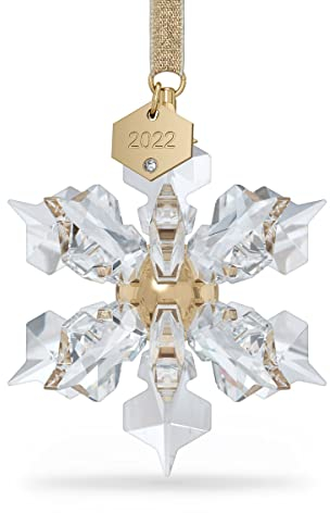 Swarovski 3D-Schneeflocke Annual Edition 2022, Hängender Schmuck, Gold, Metall, Weihnachtsschmuck